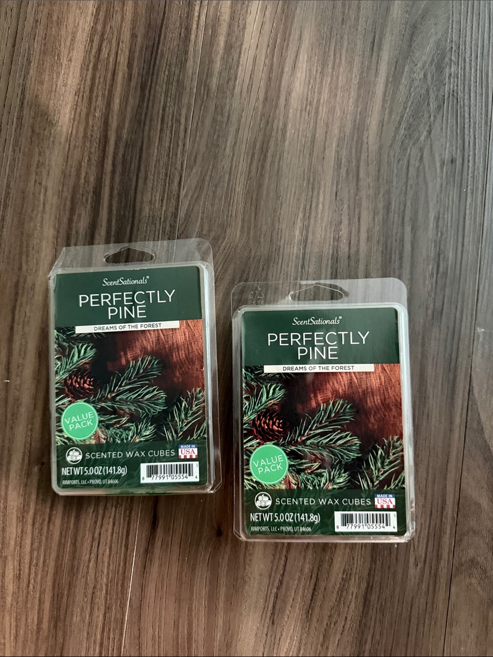 Scentsationals Perfectly Pine Scented Wax Cubes - Green (Value Pack) set of 2-NW